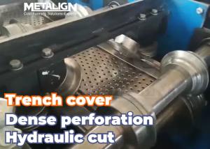 Trench Drain Panel Roll Forming Machine With Servo Feeding Hydraulic Punching And Precise Hydraulic Cutting