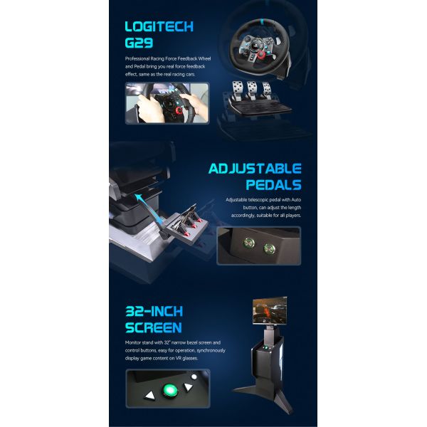 Realistic Vr Racing Games With Steering Wheel Driving Arcade Game Machine