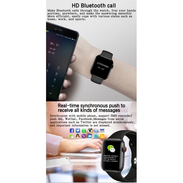 Silica Gel 1.75 Inch Touch Screen Smartwatch 170mAh Rechargeable