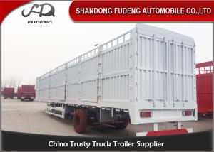 China 3 axles cattle trailer fencing type transport livestock trailers for sale wholesale