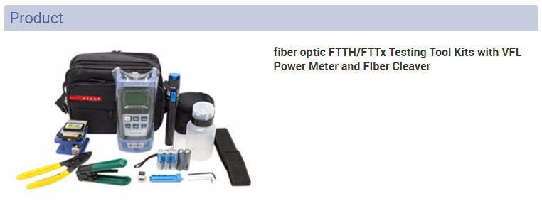 FTTX FTTH Fiber Optic Testing Tool Kits With VFL Power Meter / FIber Cleaver