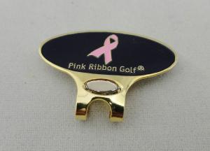 China Personalized Brass Pink Ribbon Golf Cap Clip with Soft Enamel, Metal Clip on sale