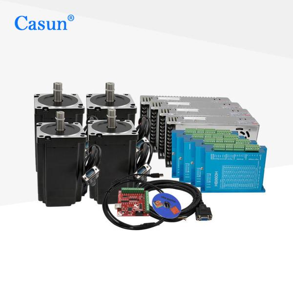 Quality 5A NEMA 34 Closed Loop Stepper Motor Kit 4 Motor 4 Driver 4 Power Supply 1 Mach3 for sale