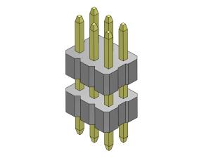 China 1.00mm Dual Row Header Connector Stack Straight Type 2*3PIN To 2*40PIN SQ0.30mm on sale