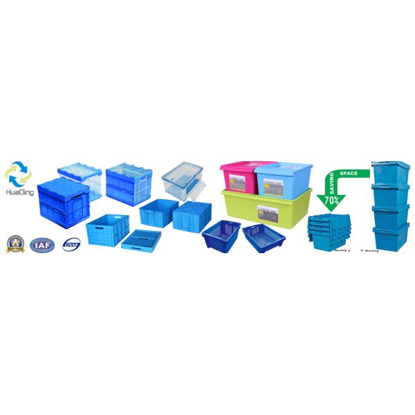 5 L Straight wall plastic stackable boxes EU boxes HP3A plastic shipping pallet boxes