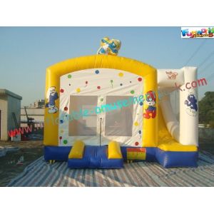 China 155KG Blue Inflatable Bouncy Castles Slide For Garden / Playground wholesale