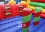 Kids rainbow inflatable combo bouncy castle with slide made in China inflatable