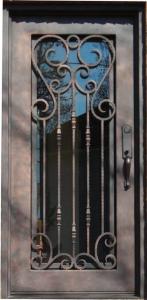 China Wrought Iron Door Single Entry Door on sale