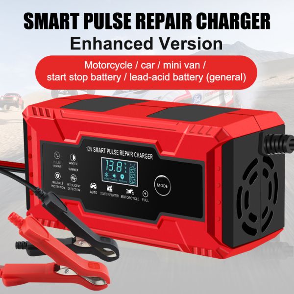 Electric Vehicle E-bike Scooter Intelligent Automatic 12V 24V 10A 12A Lead-Acid Repair Battery Charger with Fast Charging Speed