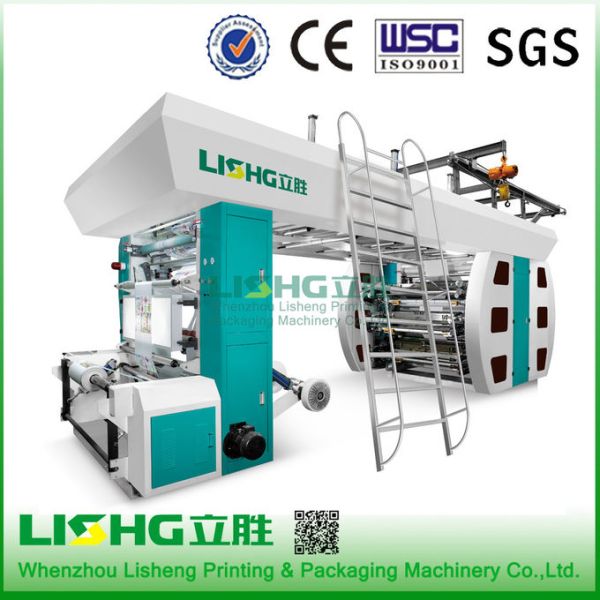 6color central drum flexographic plastic bag paper non woven pp wovenprinting machine