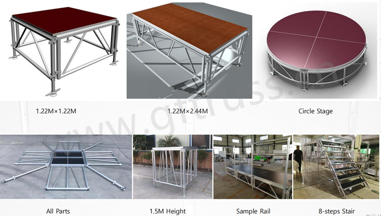 Light Weight 4ft*4ft Mobile Aluminium Stage Platform
