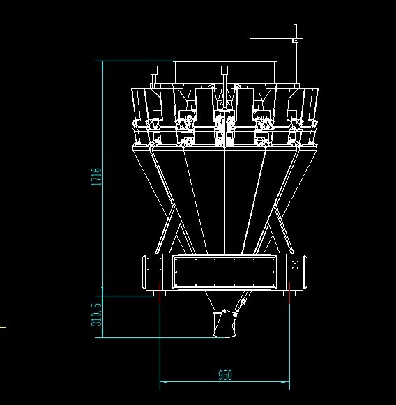 5000gram Automatic Multihead Weigher 14 Head Weigher