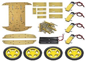 China 2 Layer 4WD Arduino Car Robot , Smart Car Chassis Four Wheel Drive wholesale