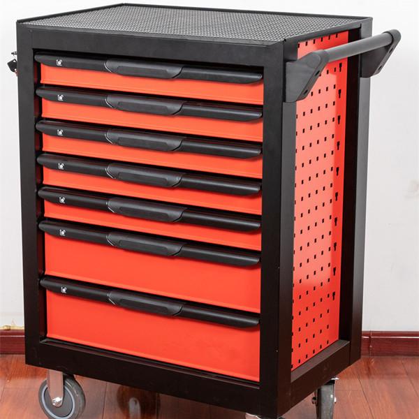 Quality Central Lock Vertical Tool Box Trolley On Wheels 7 Drawer Cart for sale