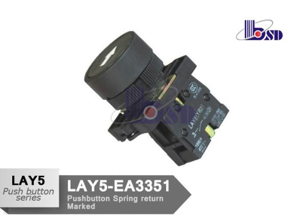 Quality LAY5（XB2）-EA3351 black and white color spring return with symbol logo flat button push button swithes for sale