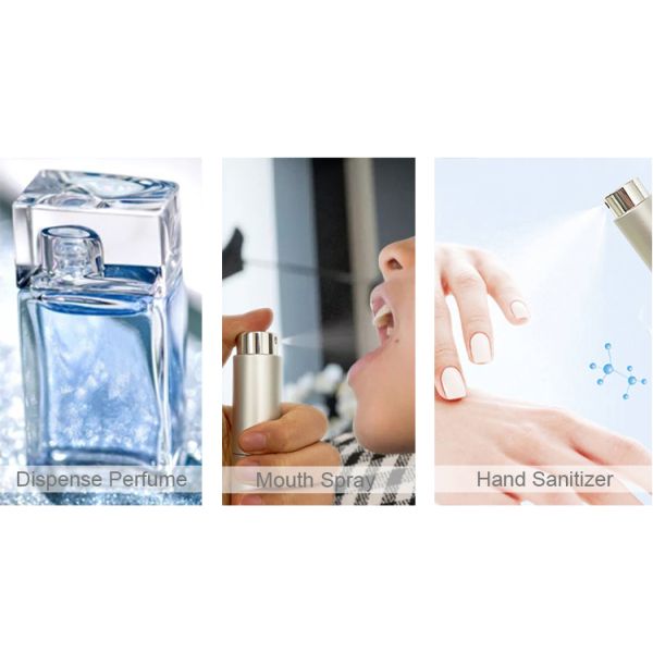8ml 10ml 20ml Empty Black White Plastic Personalized Refill Perfume Atomizer Spray Bottle