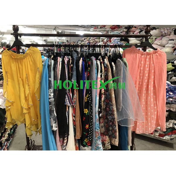 American style used women's clothing , second hand clothes , first grade ladies silk skirt