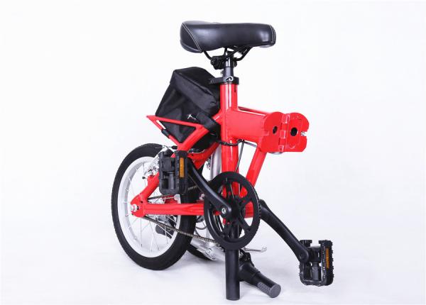 Custom 14 Inch Electric Folding Bicycles For Adults , 20-24km/H Speed