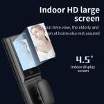 Electronic Door Lock With 3D Face ID Video Calling Fingerprint Card Key Code
