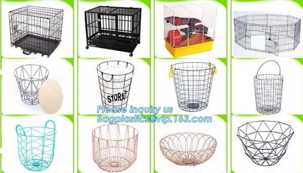 metal wire storage basket with tray in whole sale lowest MOQ sale even just buy 1 set, Kitchen storage Rose gold wire me