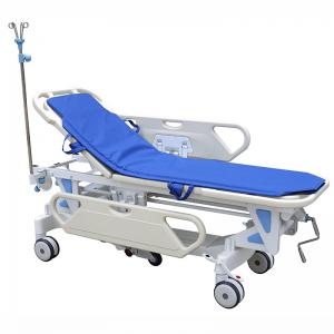 China Galvanized Steel Patient Transfer Trolley With Manual Crank 630 - 930mm Height Adjustment wholesale