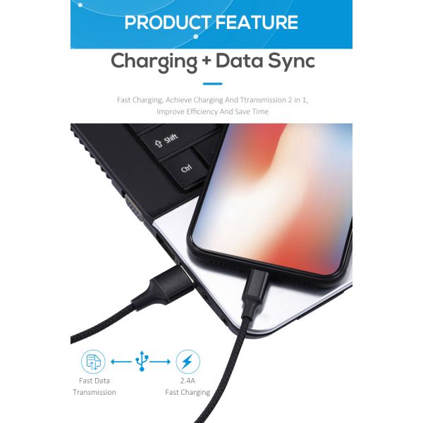 Nylon Braided 1.2M Magnetic Mini Usb Charging Cable