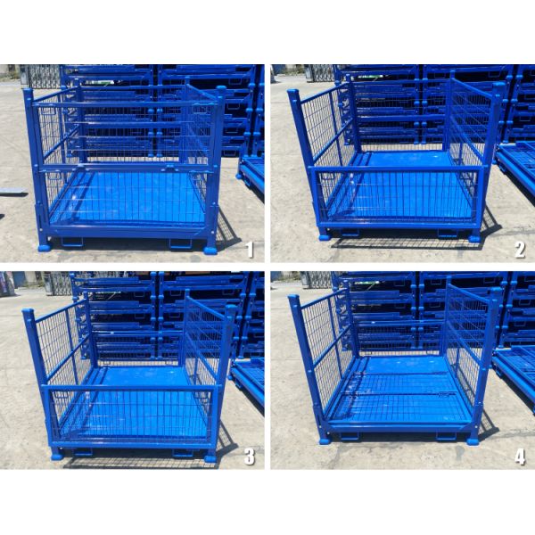 A50: Stackable and Foldable Storage Steel Wire Mesh Pallet Cage work bin wire mesh pallet container