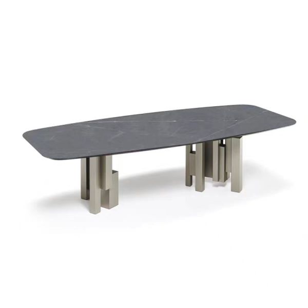 Wholesale Modern Ceramic Dining Tables and Chairs Set Sintered Marble Dining Table 8 Seater