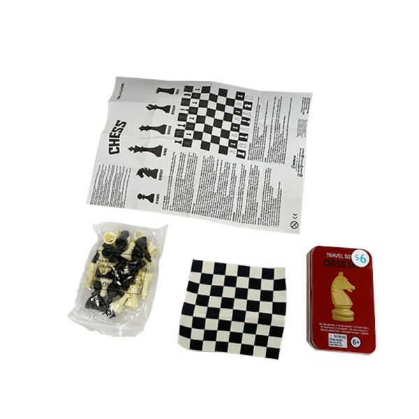 CMYK Printing Educational Board Game Custom Chess Pieces With Tin Box