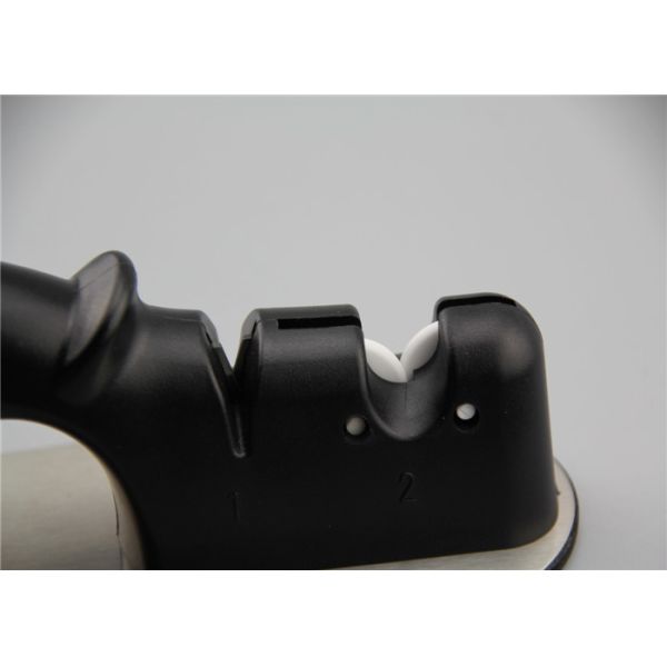 Two Stage Kitchen Knife Sharpener Carbide Ceramic Grit For Chef ND-045A