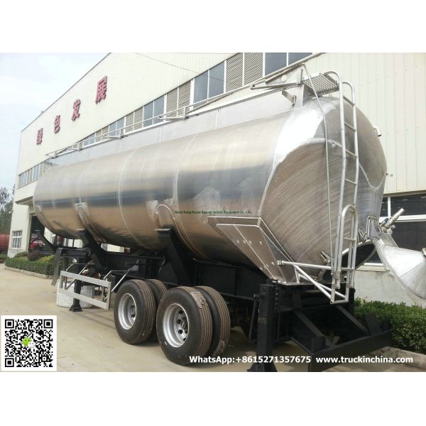 Aluminum Alloy Wheat Flour Bulk Tanker with Tipping Hydraulic Cylinder (6000USG-10000USG )whApp:+8615271357675