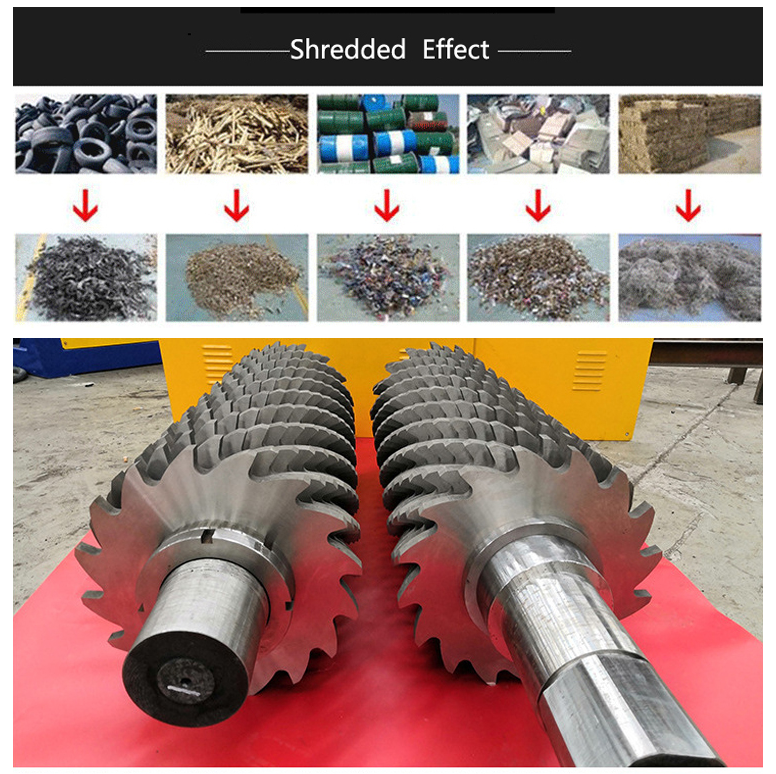 Multifunctional Double Shaft Single Motor Shredder for Heavy Melting Pvc Hdpe Pp Pet Scrap