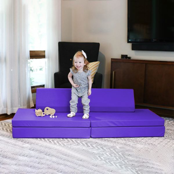 Imaginative Velvet Fabric Modular Sectional Play Couch Sofa
