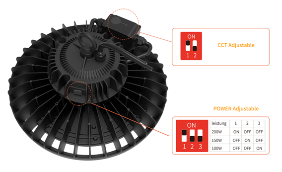 High Brightness 150W 140lm/W High Bay LED Shed Lights Ceiling Hanging