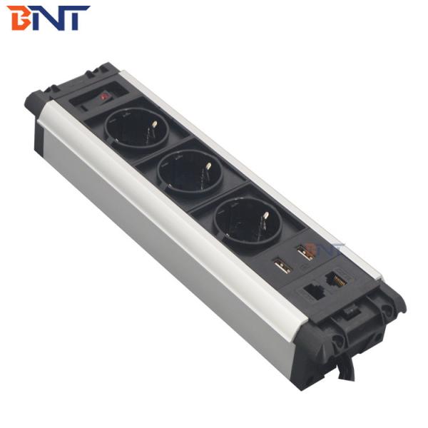 Quality 4 port under desk mounted power board socket with usb charging & data for sale
