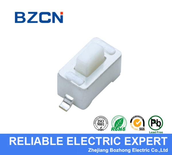 Quality 2 Pin White Button Surface Mount Push Switch , Micro Push Button Switch for sale