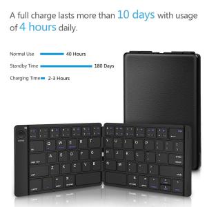 China Rechargeable Full Size Ultra Slim Folding Keyboard Compatible IOS Android Windows Smartphone Tablet and Laptop wholesale