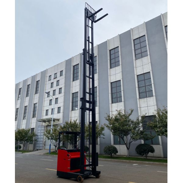 Custom Reach Forklift Truck 5500mm Electric Reach Forklift With Side Shift And Wire Ruler