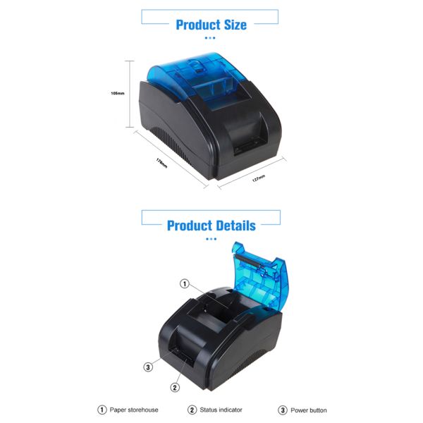 Thermal Line Printing 58mm Car Registration Receipt Printer for After-sales Service