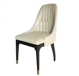 China Custom made beech wood frame leather upholstery dining chair wholesale