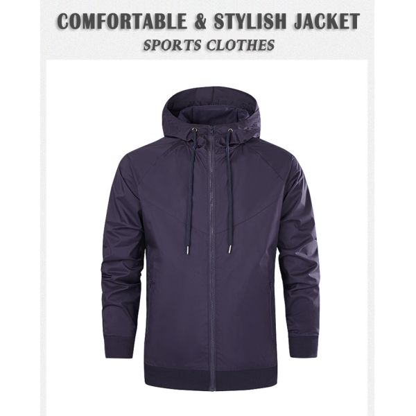 Autumn and winter new sports windbreaker casual jacket hooded football training jacket team customized logo for men and women