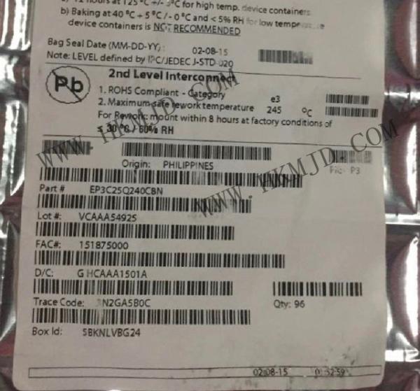 Field Programmable Gate Array EP3C25Q240C8N FPGA Chip 315MHz 1539LAB Cyclone III