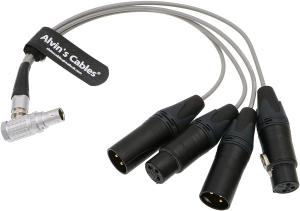 China Alvin'S Cables Breakout Audio Input Output Cable For Atomos Shogun Monitor Recorder Right Angle 10 Pin To 4 XLR 3 Pin wholesale