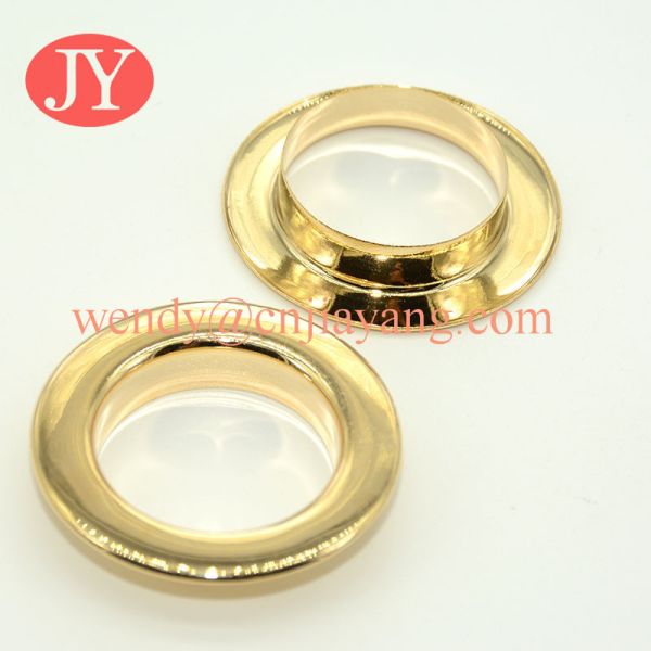 Glossy gold 21x12x4.5mm Nickle free High quality brass metal shoe eyelets and grommet for clothing