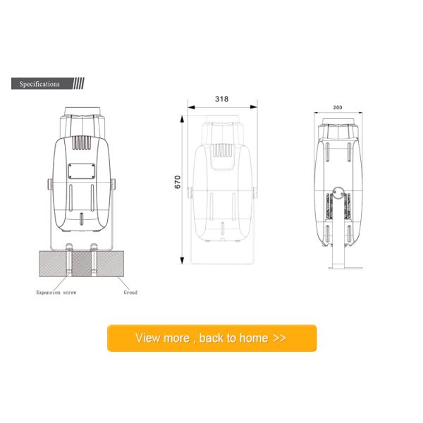 Wedding And Advertising 400W Outdoor Gobo Projector For DJs And Planners