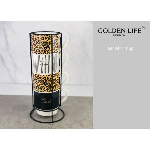 New Bone China Leopard Color Ceramic Gold Design Square Plate Ceramic Dinnerware Sets