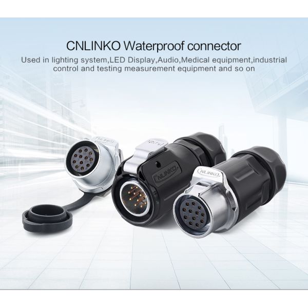 IP68 Waterproof Fast Connectors LP 20 Indoor Led Module 2 Pin to 12 Pin Male and Female Electrical Connector