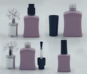 China Travel Flat Empty Pink Glass Nail Paint Container Bottles 3ml 5ml wholesale