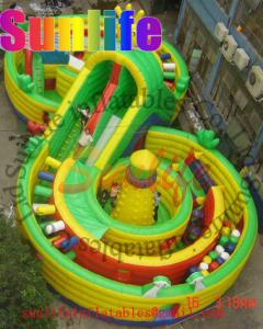 China Big 8 Shape Commercial Inflatable Slide For Kids With Fun And Repair Kits wholesale