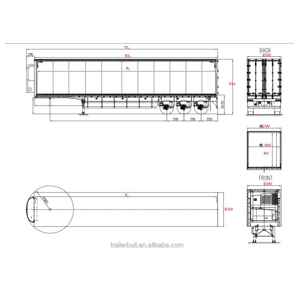Aluminum Structural Refrigeration Box Semi Trailer for Fresh Food and Meat Delivery